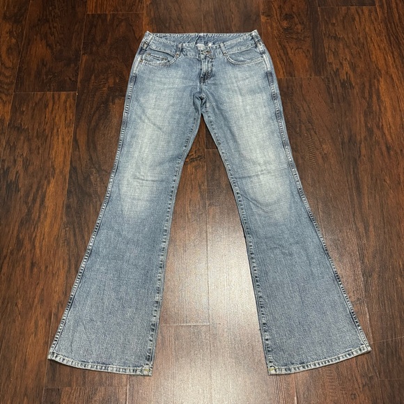 Lucky Brand Dungarees Vital Flare Wide Leg Long Length Jeans Size 6 (28) GUC - Picture 2 of 14